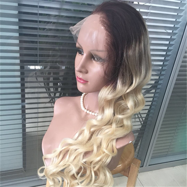 Blonde hair wig lace frontal and full lace wig Ombre color YL106